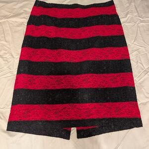 Elegant Red and Black Lace Skirt